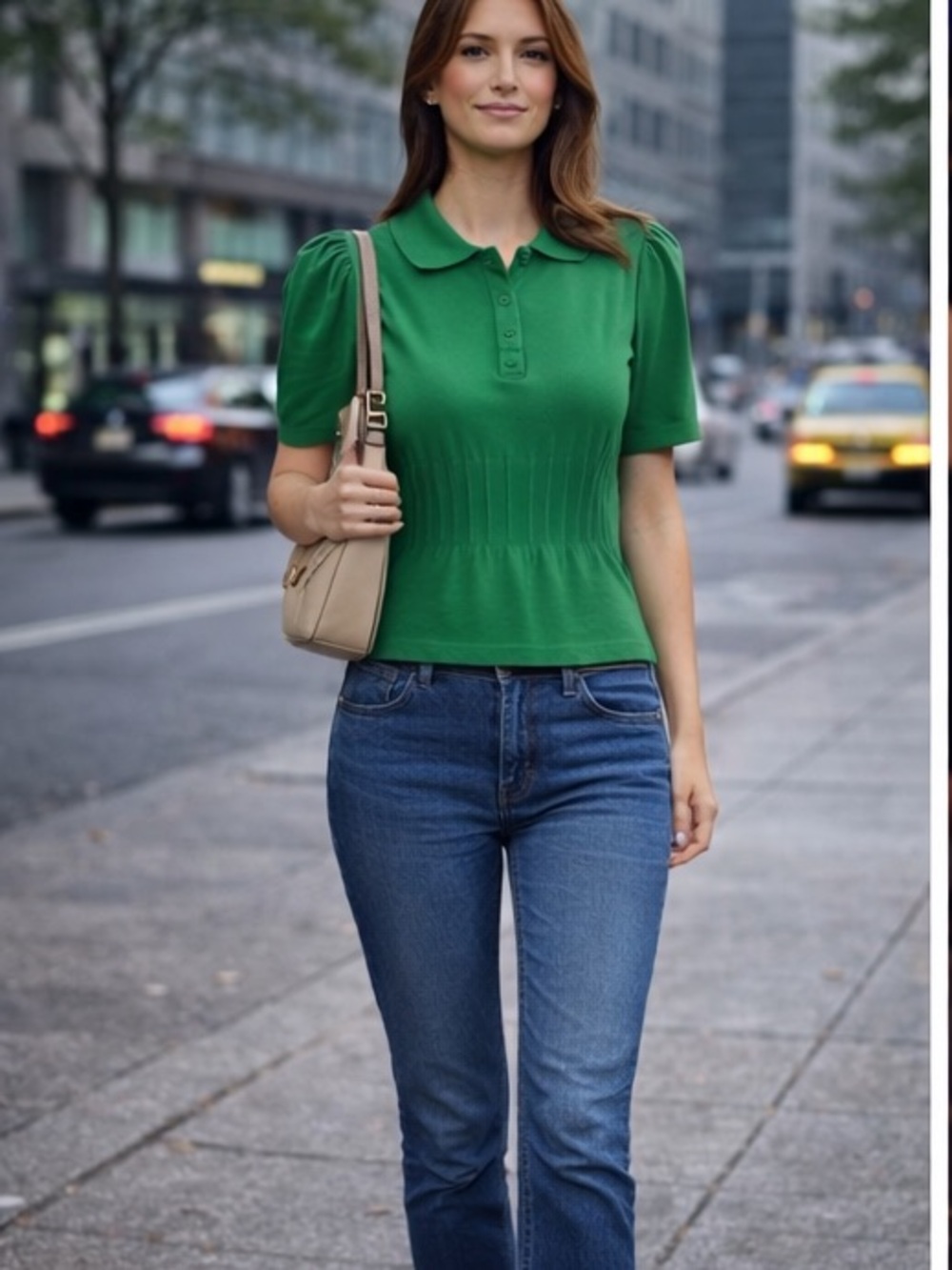 Zara ruched polo top bloggers fav